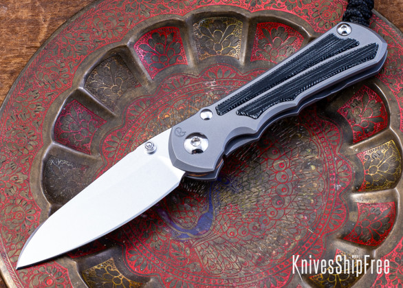 Chris Reeve Knives: Small Inkosi - Insingo Grind - Black Canvas Micarta Inlay - Glass Blasted Titanium