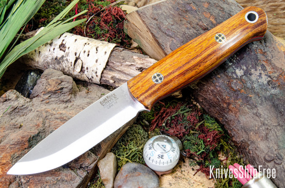 Bark River Knives: Bushcrafter LT - CPM 3V - Desert Ironwood - Red Liners - Mosaic Pins #2
