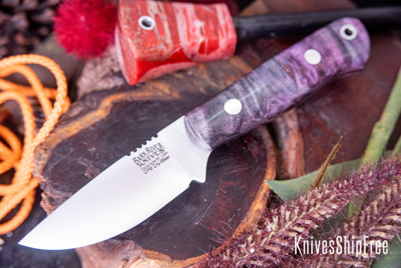 Bark River Knives: Bravo Necker - Cru-Wear - Gray & Lavendar Maple Burl