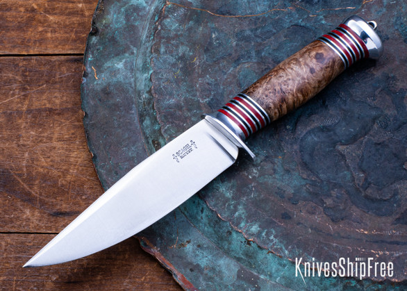 Scagel Knives: Medium Bowie - Big Leaf Maple Burl