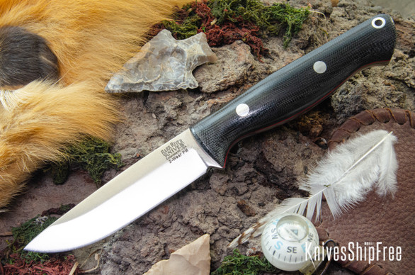 Bark River Knives: Gunny Hunter Z-Wear - Black Canvas Micarta - Red Liners