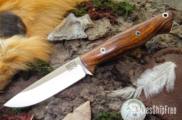Bark River Knives: Gunny Hunter Z-Wear - Desert Ironwood - Red Liners - Mosaic Pins #3