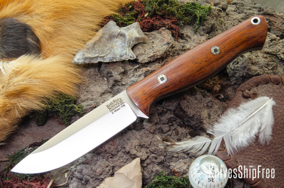 Bark River Knives: Gunny Hunter Z-Wear - Purple Heart - Black Liners - Mosaic Pins