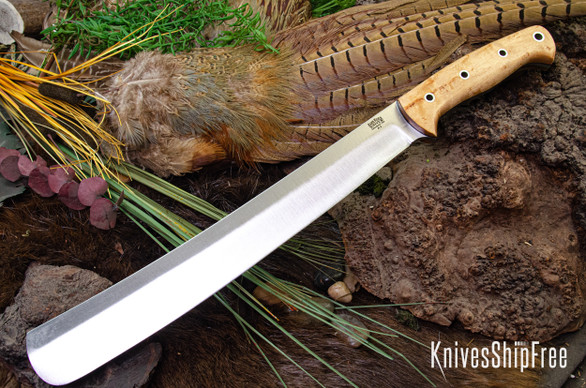 Bark River Knives: Golok II - Birdseye Maple - Black Liners - Hollow Pins