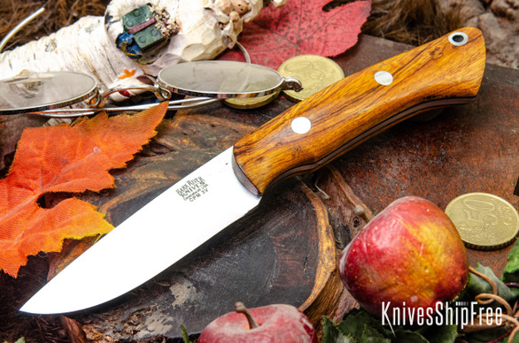 Bark River Knives: Featherweight Fox River - CPM 3V - Desert Ironwood - Purple Liner #1