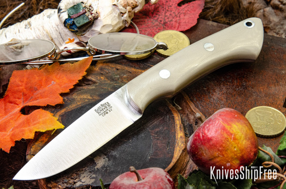 Bark River Knives: Featherweight Fox River - CPM 3V - Desert Tan G-10