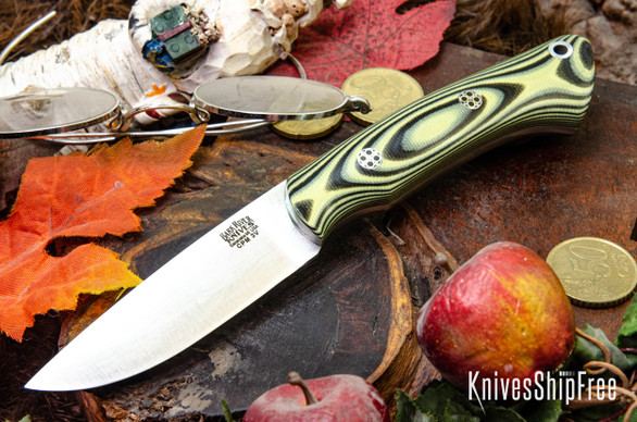 Bark River Knives: Featherweight Fox River - CPM 3V - Bumblebee G-10 - Mosaic Pins