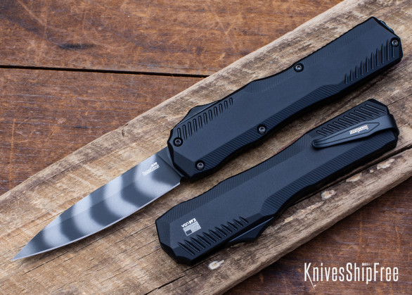 Kershaw Knives: Livewire - OTF Auto - Black Aluminum - CPM-MagnaCut - Tigerstripe - 9000TS