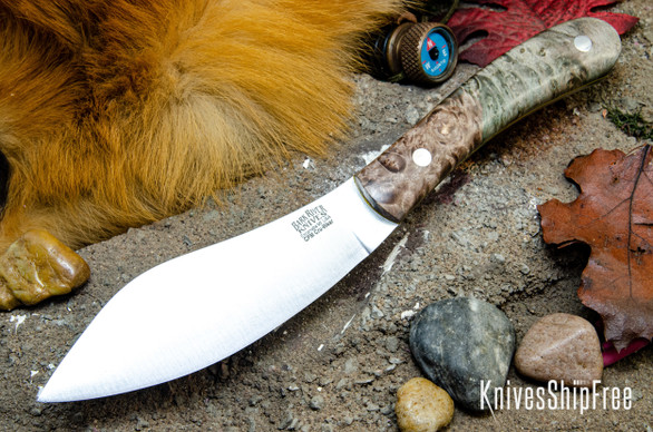 Bark River Knives: Nessmuk - Cru-Wear - Rose & Sand Maple Burl - Yellow Liner