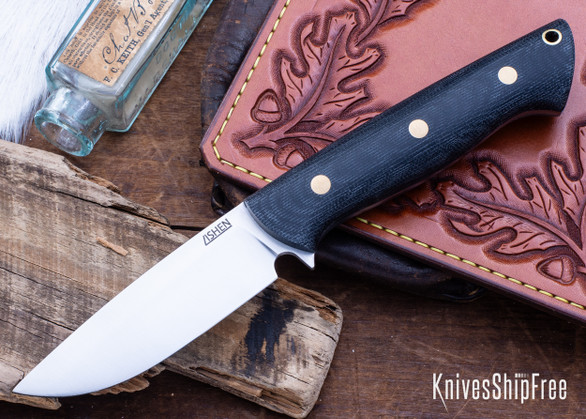 Lishen Knives: Dakota - Matte Black Canvas - Brass Pins - LK21AK051
