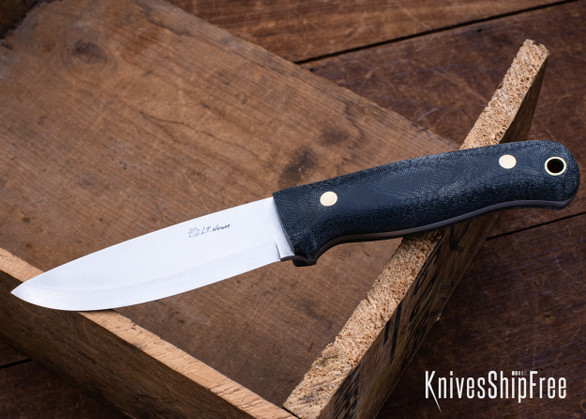 L.T. Wright Knives: Rogue River - Black Micarta - Matte - A2 Tool Steel - Scandi Grind