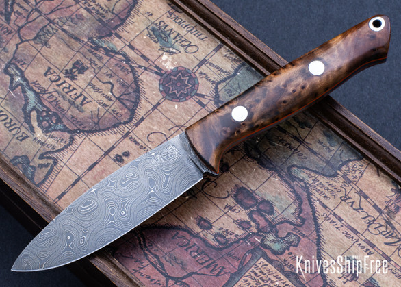Bark River Knives: UP EDC - Thuya Burl - Orange Liners - Virus Pattern