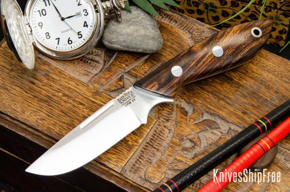 Bark River Knives: Adventurer - CPM 3V - Desert Ironwood - Black Liners #2