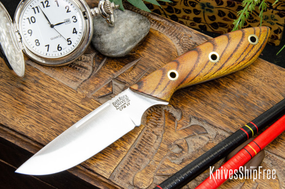 Bark River Knives: Adventurer - CPM 3V - Osage Orange - Hollow Brass Pins #2