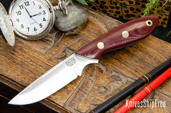 Bark River Knives: Adventurer - CPM 3V - Red G-10 - Blue Liners - Brass Pins