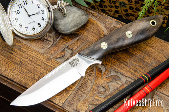 Bark River Knives: Adventurer - CPM 3V - Walnut Burl - Mosaic Pins #1