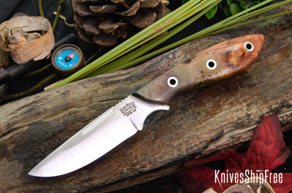 Bark River Knives: Adventurer - CPM 3V - Green & Brown Maple  - Toxic Liners - Hollow Pins