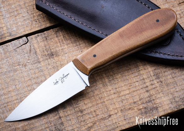 Dellmyer Knives: Full Tang Hunter - 80CrV2 Drop Point - Vintage Micarta - Black Micarta Pins - DK12CK005
