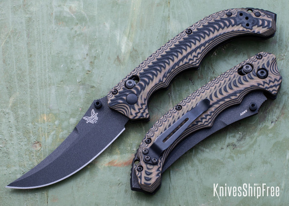 Benchmade Knives: 865BK-01 Mini Bedlam - AXIS Lock - Layered G-10 - CPM-S90V - Graphite Cerakote