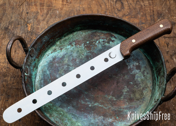 L.T. Wright Knives: Chef Paul Signature Collection - Wild Harvest Slicing Knife - Brown Burlap - AEB-L - Chisel Ground
