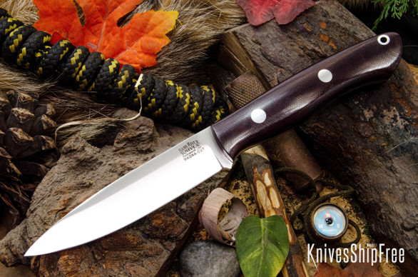 Bark River Knives: Aurora - CPM MagnaCut - Burgundy Canvas Micarta