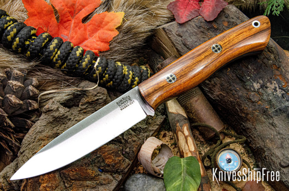 Bark River Knives: Aurora - CPM MagnaCut - Desert Ironwood - Black Liners - Mosaic Pins #1