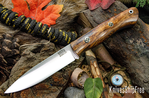 Bark River Knives: Aurora - CPM MagnaCut - Desert Ironwood - Blue Liners - Mosaic Pins #2