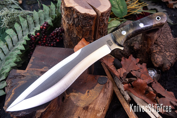 Bark River Knives: Camp Bolo CPM-154 - Green & Brown Maple Burl