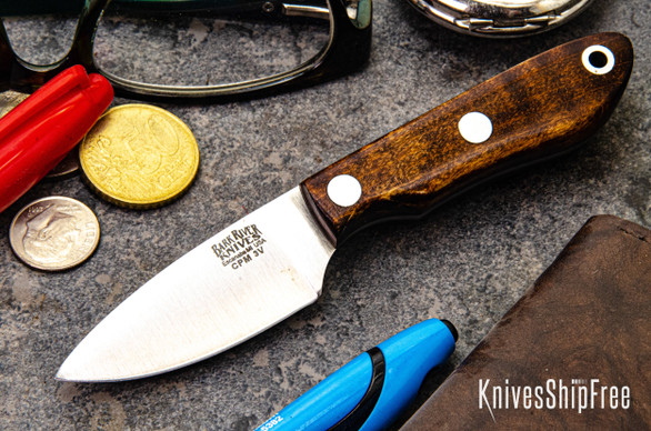 Bark River Knives: PSK - CPM 3V - Dark Curly Maple - Black Liners #1