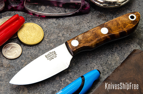 Bark River Knives: PSK - CPM 3V - Dark Curly Maple - Black Liners #3