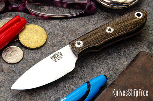 Bark River Knives: PSK - CPM 3V - OD Green Burlap Micarta - Orange Liner - Mosaic Pins