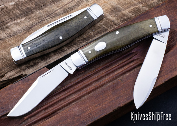 RoseCraft Blades: Mosquito Lake Moose - Vintage Moss Brown Bone - D2 Tool Steel