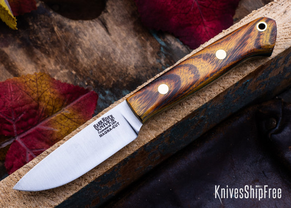 Bark River Knives: Little Creek - MagnaCut - Osage Orange - Green Liners - Brass Pins #1