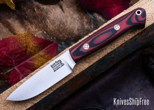 Bark River Knives: Little Creek - MagnaCut - Red & Black Suretouch - Matte - Toxic Liner - Mosaic Pins