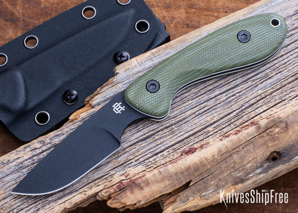 RoseCraft Blades: F3 Fixed Blade - Green Linen Micarta - White