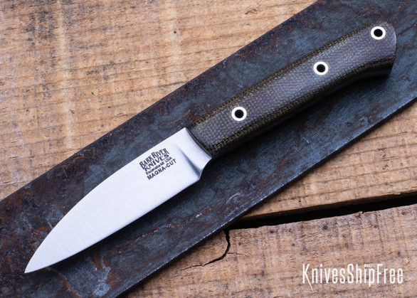 Bark River Knives: Little Carver - MagnaCut - Green Canvas Micarta - Hollow Pins