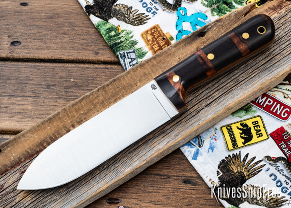 L.T. Wright Knives: Gen 3 - Home Brew Desert Stairs Resin - Natural Liners - Polished - O1 Tool Steel - Flat Ground