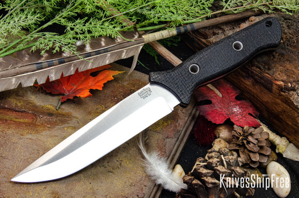 Bark River Knives: Gen 2 Bravo 6 - CPM 3V - Black Burlap Micarta - Matte