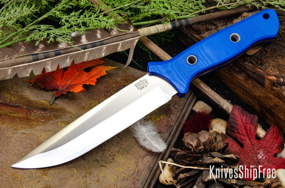Bark River Knives: Gen 2 Bravo 6 - CPM 3V - Blue Glow G-10 - Matte