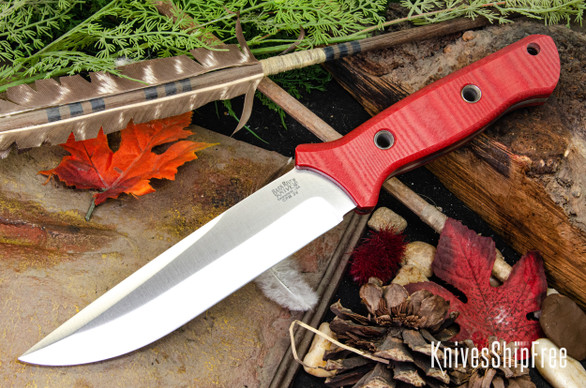 Bark River Knives: Gen 2 Bravo 6 - CPM 3V - Red Linen Micarta - Matte