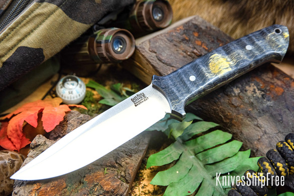 Bark River Knives: Red Flag - MagnaCut - Black & Yellow Maple Burl