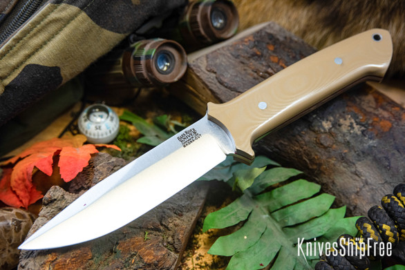 Bark River Knives: Red Flag - MagnaCut - Desert Tan G-10 - Red Liners