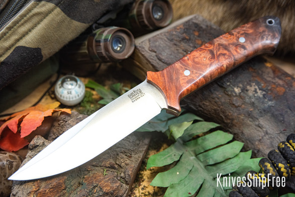 Bark River Knives: Red Flag - MagnaCut - Hellfire Maple Burl #1