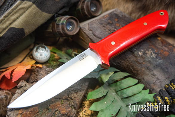 Bark River Knives: Red Flag - MagnaCut - Red G-10 - Orange Liners - Brass Pins
