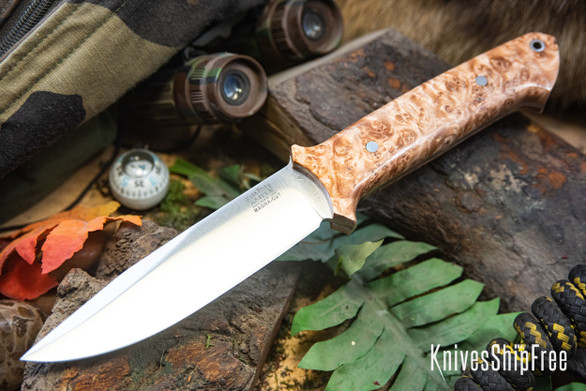Bark River Knives: Red Flag - MagnaCut - Natural Maple Burl