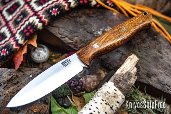 Bark River Knives: UP Gunny 3V - Desert Ironwood - Red Liners - Mosaic Pins #4