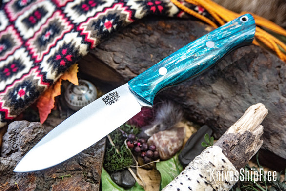 Bark River Knives: UP Gunny 3V - Teal Maple Burl