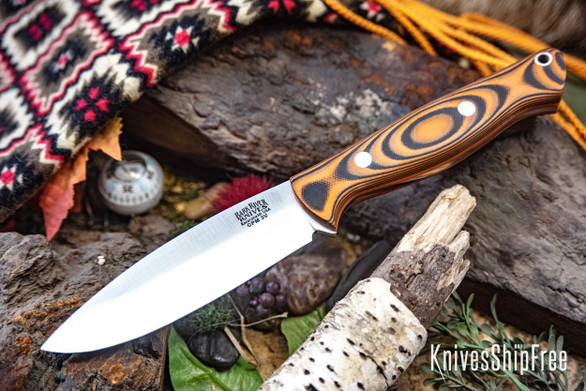 Bark River Knives: UP Gunny 3V - Orange & Black Suretouch - Matte - Thick Orange Liners