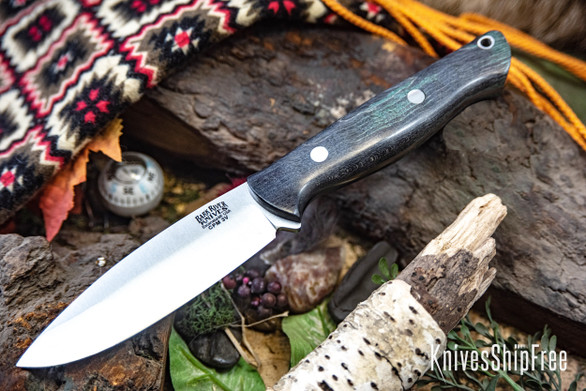 Bark River Knives: UP Gunny 3V - Black & Green Tigertail Maple Burl #1