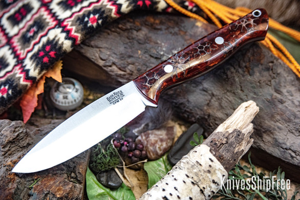 Bark River Knives: UP Gunny 3V - Sweet Gum Resin - Red Liners #1